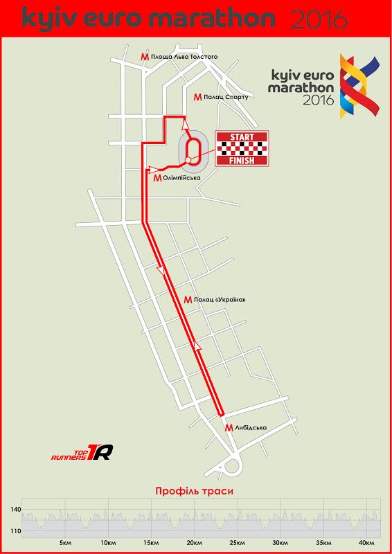 Kyiv Euro Marathon Карта пробігу